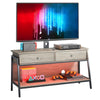 TV Stand Media Cabinet Console Table Entertainment Center w/ LED Shelves