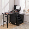 2 IN 1 Makeup Station Trolley Case Extendable Dressing Table Studio Cosmetic Box