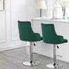 1/2x Velvet Breakfast Bar Stools Kitchen Counter Chair Lift Chrome Base Pub Rest