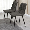 2X Faux Leather/Velvet Dining Chairs Office Chair Brown Grey Kitchen Dining Room