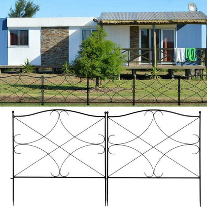 5 PCS Decorative Garden Fence Animal Barrier Border Rustproof with Interlock UK