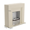 ELECTRIC FIRE WHITE FIREPLACE & SURROUND BRUSHED STEEL PEBBLE FIRES BLACK HEARTH