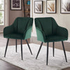 2x Dining Chairs Set Velvet Padded Seat Metal Legs Dining Room Furniture Chair