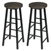 2XBreakfast Kitchen Bar Stools MDF Seat BarChairs Metal Legs Barstools HighStool