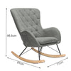 Grey Rocking Lounge Chair Relaxing Recliner Armchair Padded Seat Wooden Legs