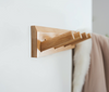 2 Pack Wooden Coat Rack Hooks Holder/ Wall Mounted Hanging/ 5 pegs Rails Rack