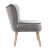Grey Velvet Oyster Accent Chair Cocktail Sofa Bedroom Lounge Makeup Dining Stool