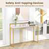 Modern 122cm Console Table Faux Marble Top Entryway Table Narrow Sofa Side Table