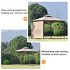 3x3(m) Steel Pergola Gazebo Marquee Garden Shelter Sun Shade Patio Awning Gold