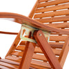 Foldable Bamboo Lounger Chair Home Garden Relaxing Recliner Retractable Footrest