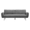 Convertible Sofa Bed Grey Fabric Upholstered 3-Seater Sofa Couch Settee Sleeper