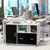 Mobile File Cabinet Modern Wood Floor Standing Cupboard with Drawer Home Office