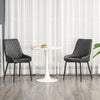 Retro Dining Chair Set of 2, PU Leather Upholstered Side Chairs with Metal Legs