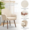 Set of 2 Leisure Chairs Linen Fabric Upholstered Arm Chair Modern Accent Chair