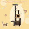 5-Tier Wooden Cat Tower Tall Cat Tower w/ Scratching Sisal Posts and Top Perch