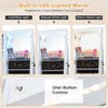 3-in-1 Jewelry Cabinet 360° Swivel Mirror Jewelry Armoire W/ 3-Color LED Lights