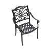 4x Black Outdoor Dining Chair Set Garden Patio Cast Aluminum Chairs with Cushion