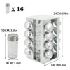 Revolving Rotating Steel 12/16 Jar Spice Rack Storage Glass Jars & Chrome Lids