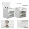 White Wooden Shoe Storage Bench Organizer Cabinet Padded Stool Seat Furniture