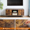 Brown Wooden TV Cabinet Metal Leg with Compartment Shelf Unit Industrial Style
