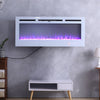 Electric Fire Fireplace Wall/Recessed 12 LED Lights Flame Lighting Living Room