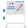 Rolling White Board Reversible Dry Erase Board Height Adjustable Whiteboard