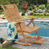 Extra Widen Bamboo Rocking Chair Recliner Lounger Swing Armchair Bed Relaxing