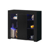 Modern Sideboard LED Cabinet Cupboard High Gloss wtih Doors Storage White Black