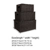 3x Weave Basket Storage Cabinet Chest Drawers Storage Box Bedroom Brown