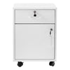 Wood File Cabinet Office Cabinet Drawers Wheels Keys Industrial White Brown