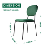 Dining Chairs Set of 4 or 2 Stackable Velvet Fabric Seat Metal Leg Home Office
