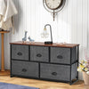 5-Drawer Dresser Storage Cabinet 2-Tier Fabric Chest of Drawers Removable Basket