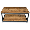 Industrial Coffee Table 2-Tier Storage Centre Table Wood Side Table Living Room