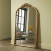 Large Vintage Full Length Golden Wood Framed Ornate Leaner Wall Hanging Mirror