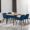 Pair Dining Chairs Bar Stools Dining Room Kitchen Tufted Seat Metal Legs
