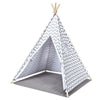 Kids Teepee Tent With Floor Mat Cotton Canvas Indian Indoor Outdoor Play House