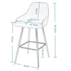 1/2/4x Bar Stool Velvet Padded High Counter Chair Backrest Barstool Pub Kitchen