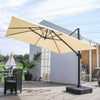 3m Square Cantilever Hanging Garden Parasol Sun Shade Patio Umbrella Cafe Dining