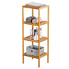 4 Tier Book Shelf Unit Bamboo Bookcase Bathroom Kitchen Storage Rack Display