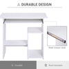 Office Computer Table Wood Desk Keyboard Tray Shelf Corner White Study Home