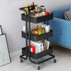 Utility 3-Tier Beauty Salon Kitchen Storage Trolley Cart Mobile Shelving Unit UK