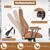 Swivel Suede Fabric Chair Ergonomic Home Office Computer Desk Chair W/ Reclining