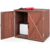 Outdoor Storage Shed Garden Patio Wood Utility Tool Cabinet W/Double Doors Brown