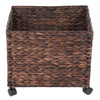 Mobile Seagrass Basket Hamper Clothes Toys Blanket Closet Storage Box with Lid