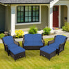 5 Pieces Patio Furniture Set Outdoor Rattan Conversation Sofa Set w/ Cushions