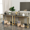 Gold Long Console Table Narrow Sofa Side Table Space-Saving fr Entryway Corridor