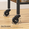 3 Tier Rolling Industrial Rustic Wooden Bar Kitchen Food Serving Cart Trolley
