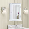 White Single Door Wall Mounted Mirror Cabinet Storage Shelf Bathroom Cupboard UK