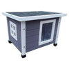 @Pet Outdoor Cat House Wood D171 Pet Kennel Shelter Kitten Cabin Pet House @Pet