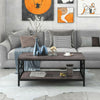 Industrial Coffee Table with Black Metal Frame Coffee Table / Living Room Table